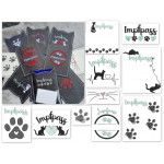 Stickserie ITH - Impfpasshülle Katzenkopf Ohren - 11 Motive Katze in 4 Varianten inkl. Blanko